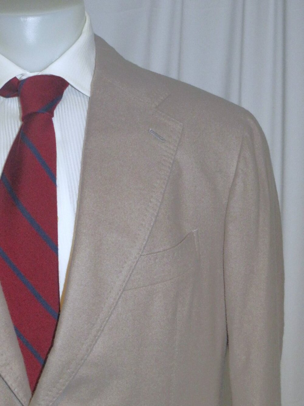 Tincati x Stile Latino Taupe Brushed Cashmere Two Button Sport Coat 44R